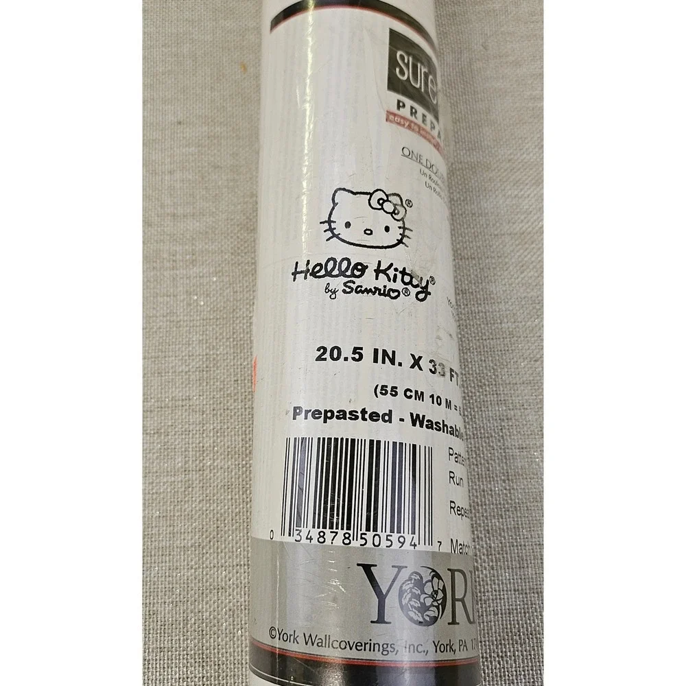 Hello Kitty by Sanrio Sure Strip PrePasted Washable Wallpaper BT2782 Double Roll